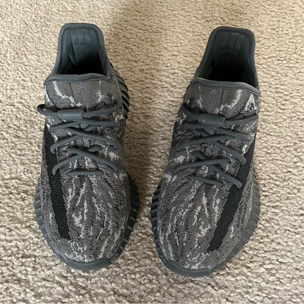 Adidas Gray and Black Sneakers with Knit Upper